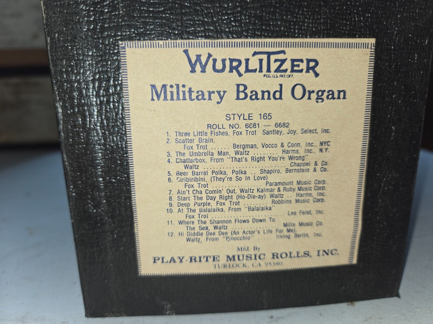 WURLITZER 165 BAND ORGAN ROLL #6681-6682 Fox Trots Waltz
