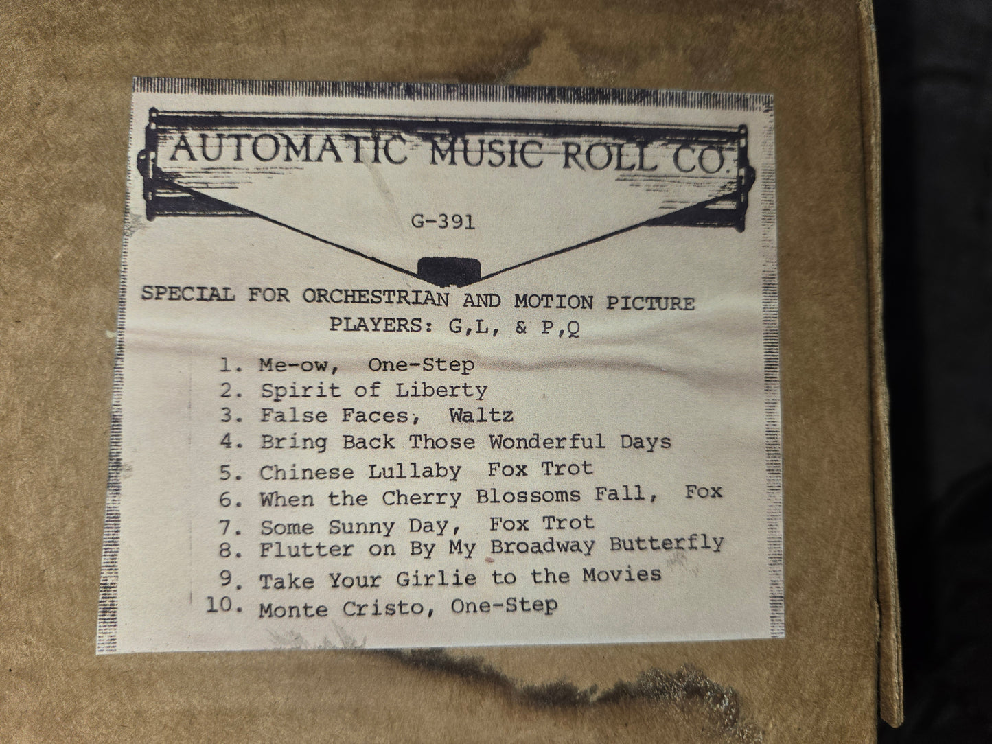 G-roll G-391 RECUT Nickelodeon Roll Special for Motion Picture Players