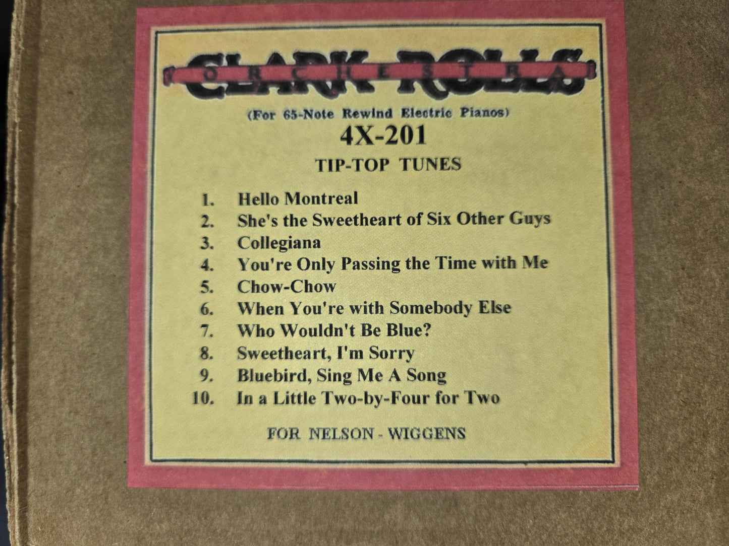4X-Roll 4X-201 RECUT Nickelodeon Roll Tip-Top Tunes