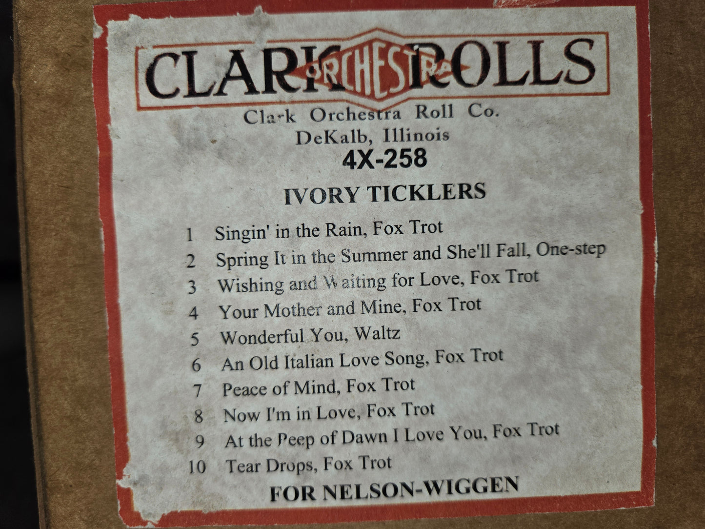 4X-Roll 4X-258 RECUT Nickelodeon Roll Ivory Ticklers MELIORA