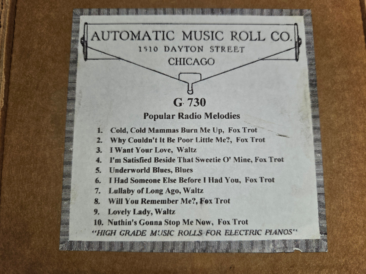 G-Roll G-730 RECUT Nickelodeon Roll Popular Radio Melodies