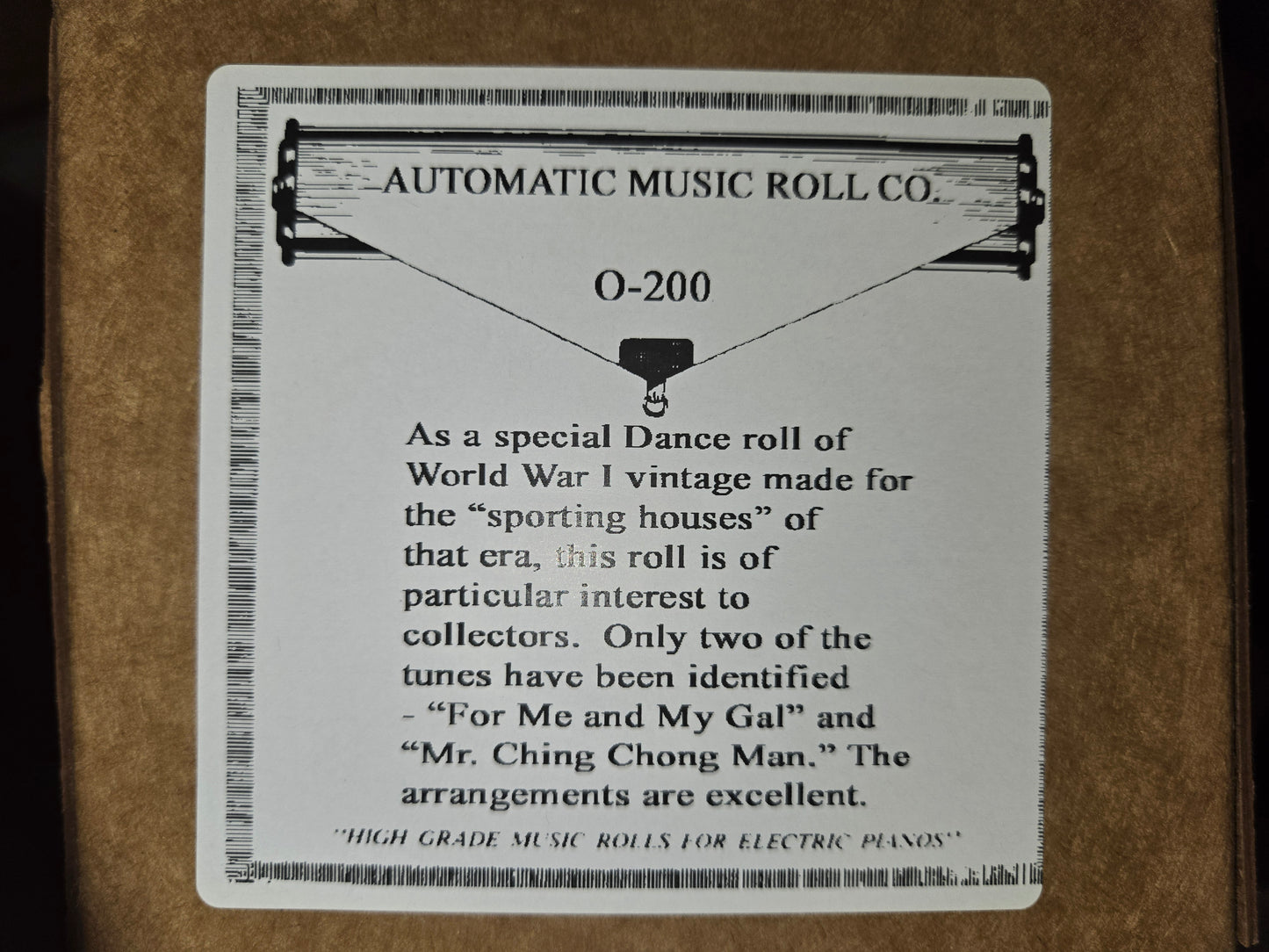 O-Roll O-200 RECUT Nickelodeon Roll WWI
