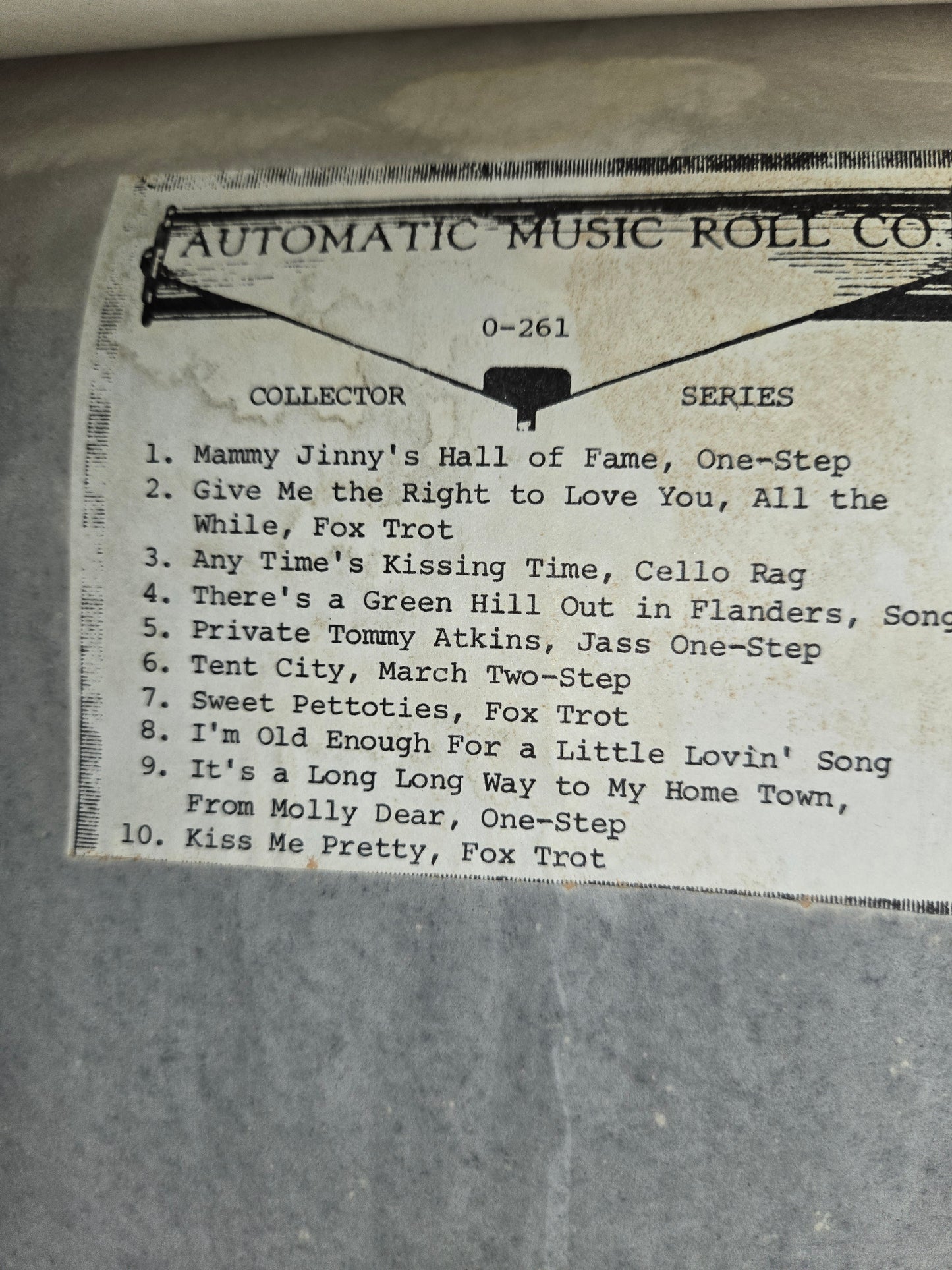 O-Roll O-261 RECUT Nickelodeon Orchestrion Roll Collector Series Mammy Jinny's
