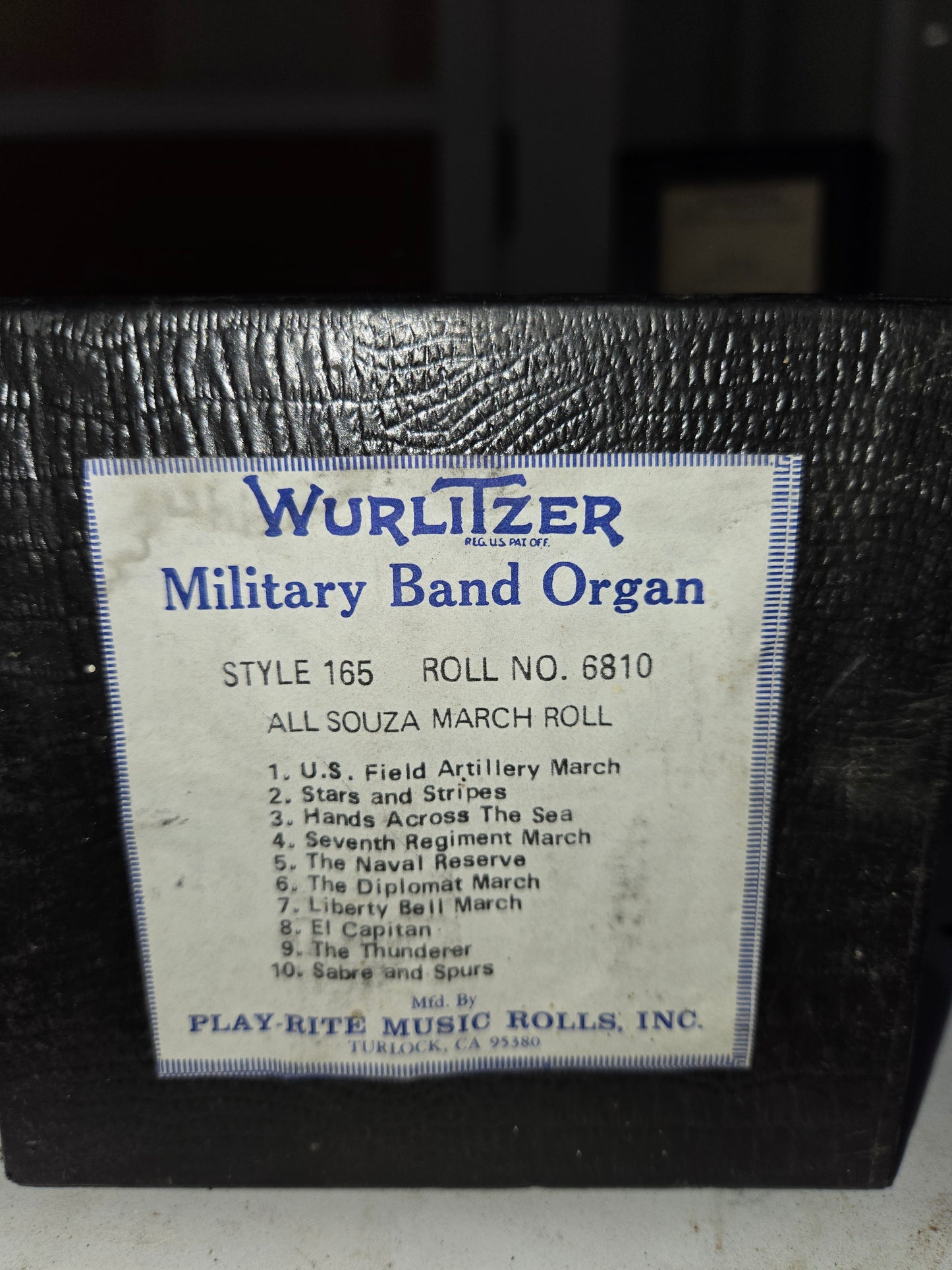 WURLITZER 165 BAND ORGAN ROLL #6810 March