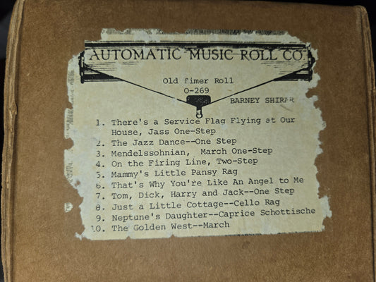 O-Roll O-269 Nickelodeon Orchestrion Roll Old Timer Roll