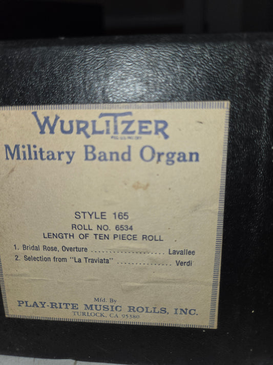 WURLITZER 165 BAND ORGAN ROLL #6534 La Traviata
