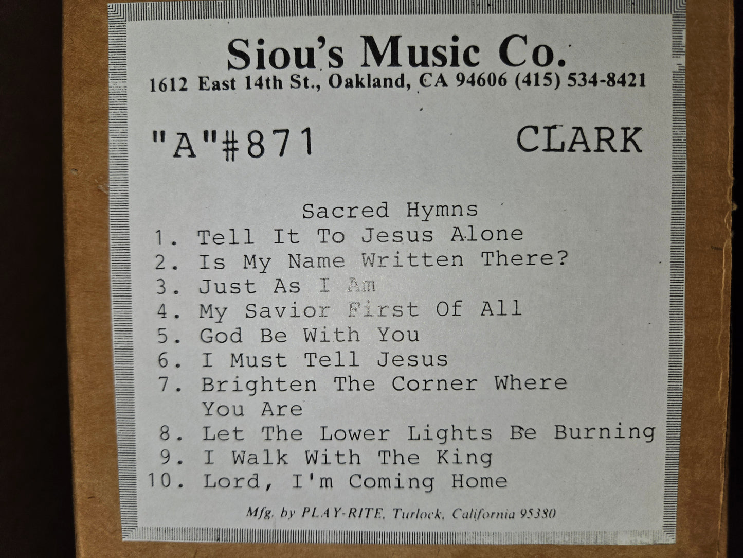 A-Roll A-871 RECUT Nickelodeon Roll Sacred Hymns