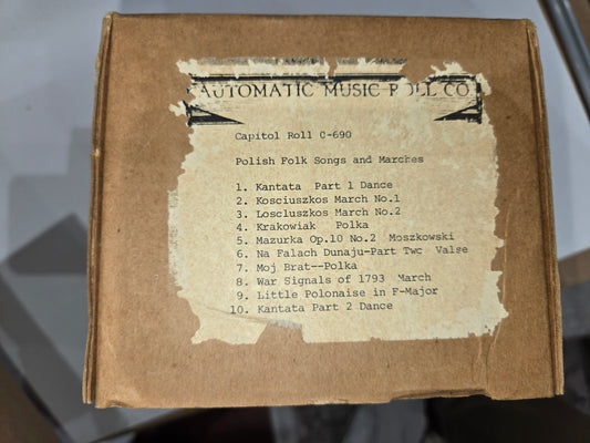 O-Roll O-690 Recut Nickelodeon Orchestrion Roll  Polish Folk Songs