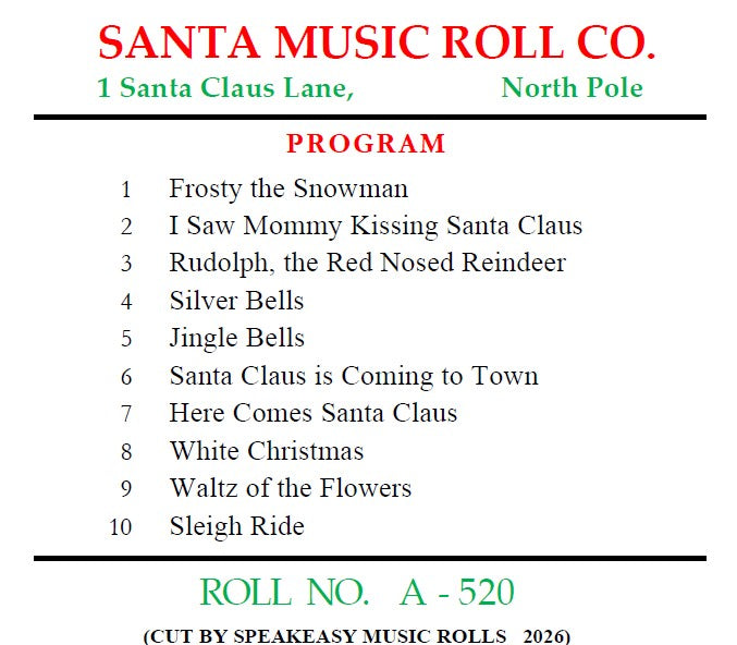 A-Roll A-520 Nickelodeon Roll Christmas Songs - NEW 2026 RECUT