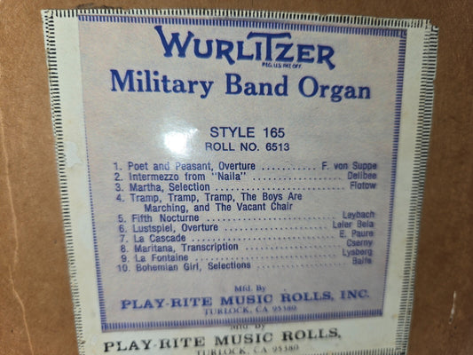 WURLITZER 165 BAND ORGAN ROLL #6513 Classical Copy 3