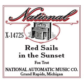 National Automatic Piano Roll - 14725 Red Sails in the Sunset