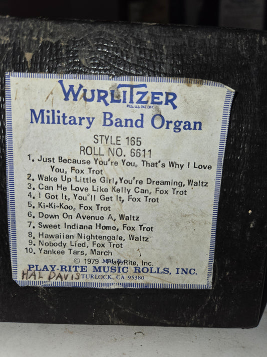 WURLITZER 165 BAND ORGAN ROLL #6611 Fox Trot Waltz