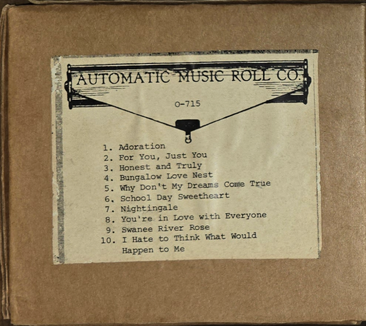 O-Roll O-715 Recut Nickelodeon Orchestrion Roll
