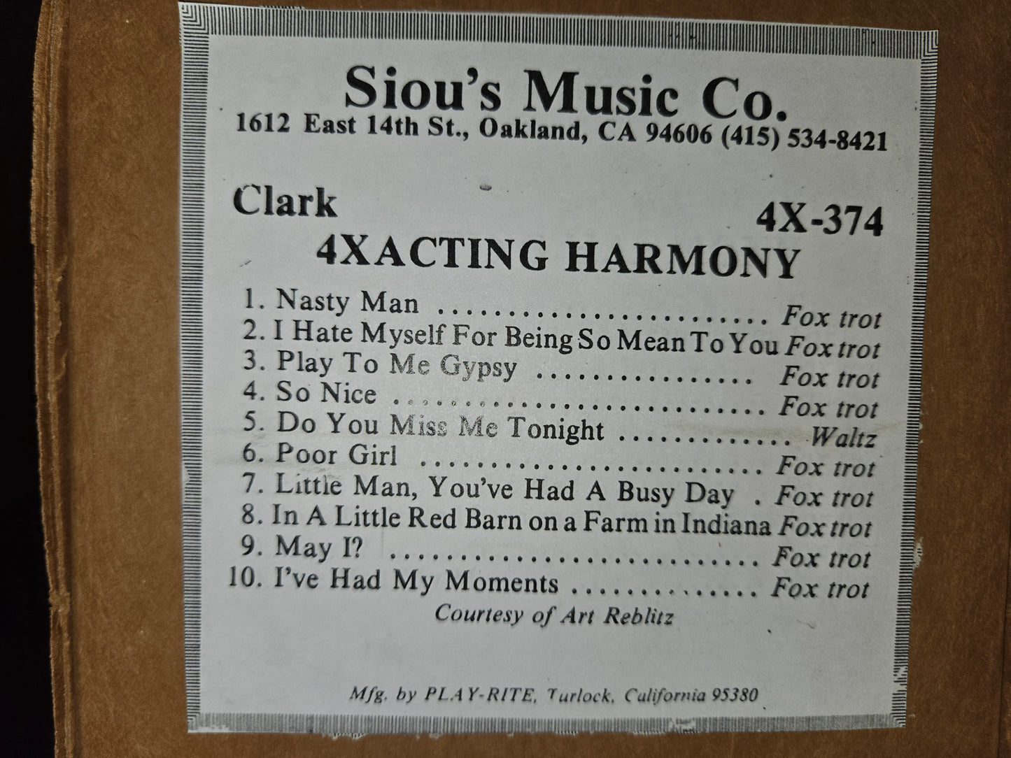 4X-Roll 4X-374 RECUT Nickelodeon Roll 4Xacting Harmony