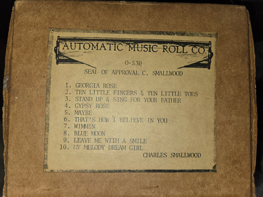 O-Roll O-530 Nickelodeon Orchestrion Roll Seal of Approval