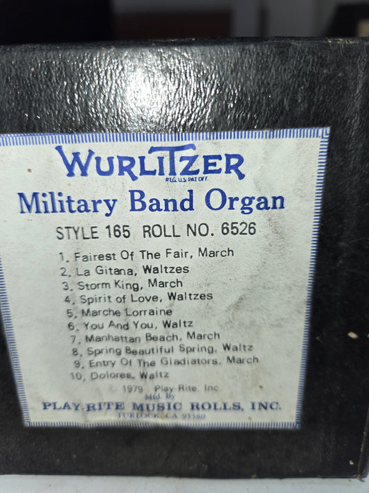 WURLITZER 165 BAND ORGAN ROLL #6526 March Waltz