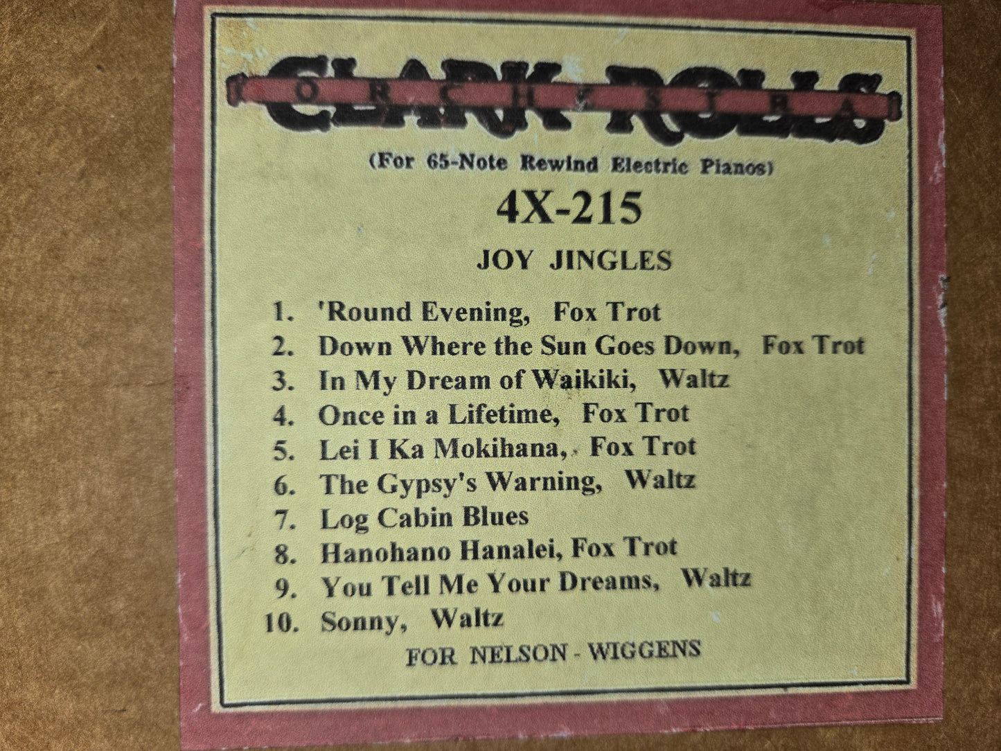 4X-roll 4X-215 RECUT Nickelodeon Roll Joy Jingles