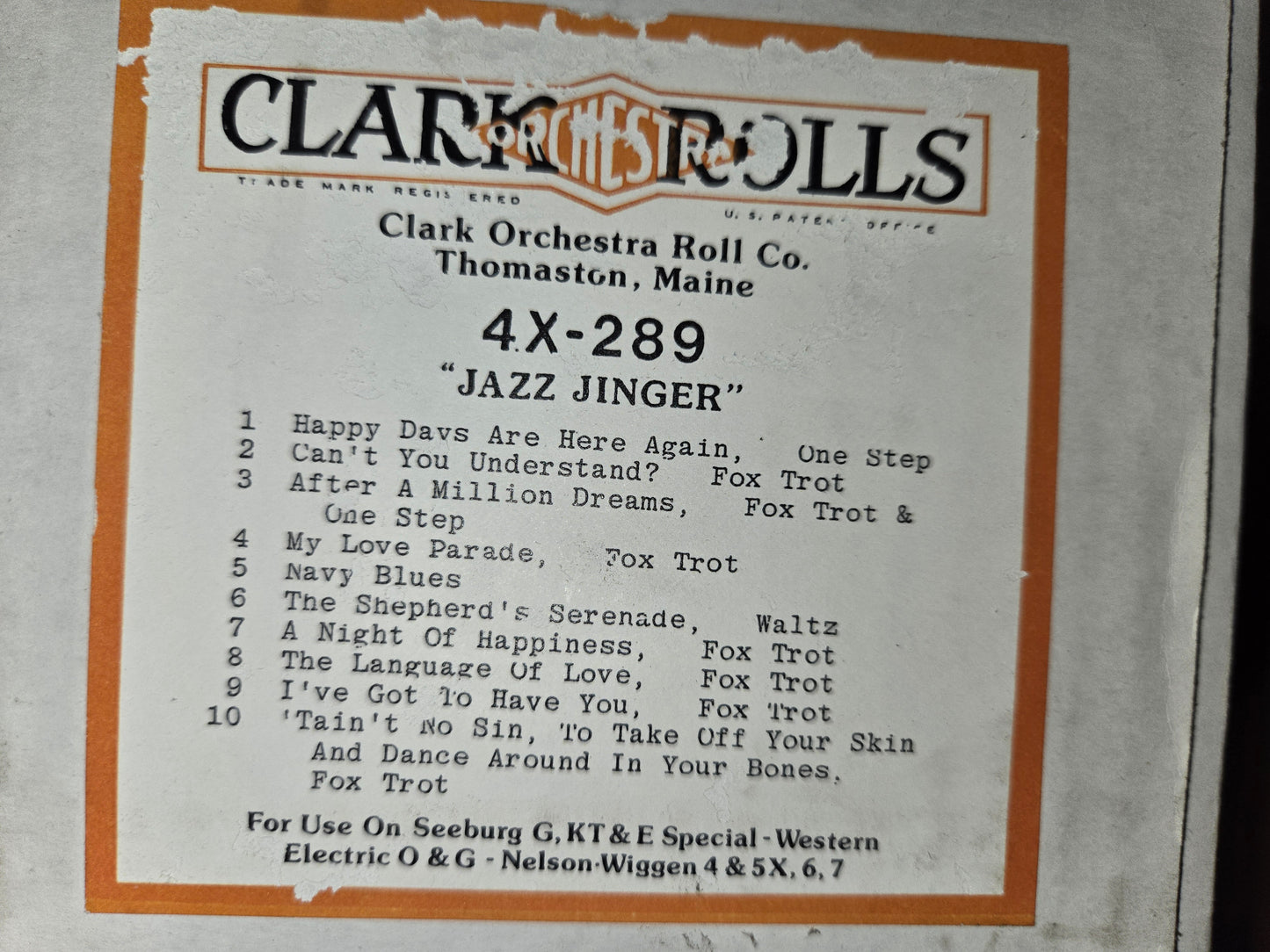 4X-Roll 4X-289 RECUT Nickelodeon Roll Jazz Jinger