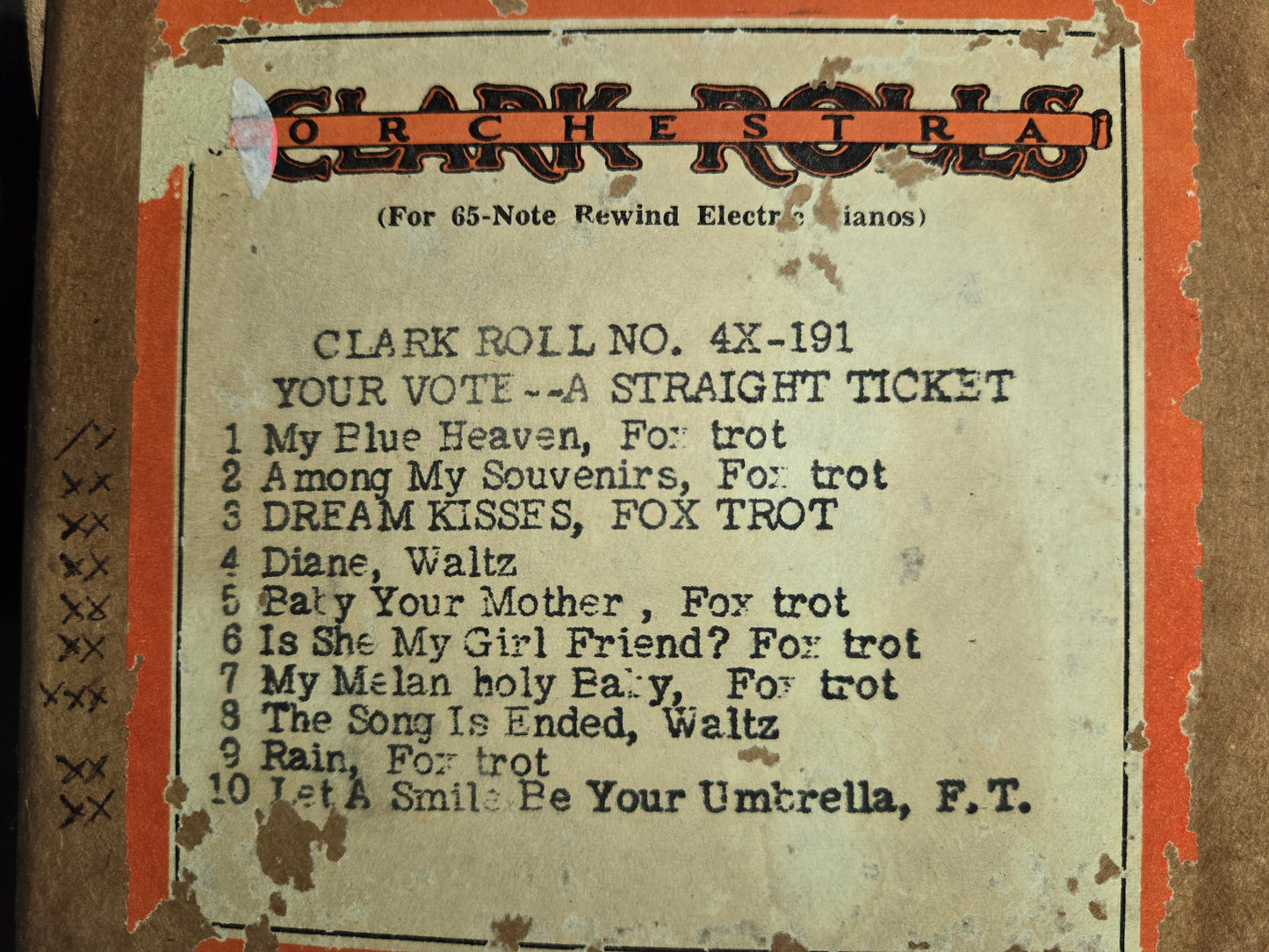 4X-Roll 4X-191 RECUT Nickelodeon Roll Your Vote-A Straight Ticket