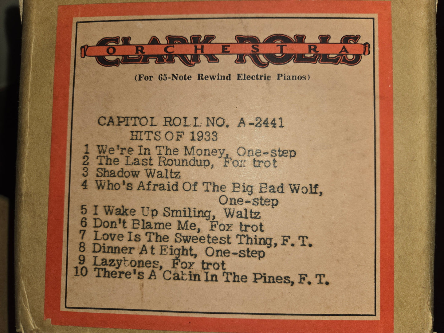 A-Roll A-2441 RECUT Nickelodeon Roll Hits of 1933