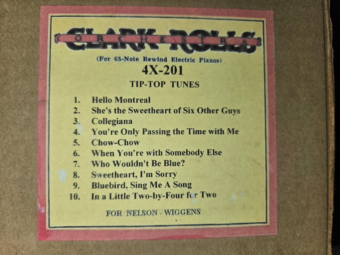 4X-Roll 4X-201 RECUT Nickelodeon Roll Tip-Top Tunes