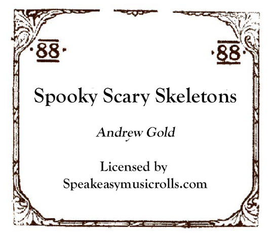 88-Note Roll Spooky Scary Skeletons Player Piano Roll - 2026 Recut