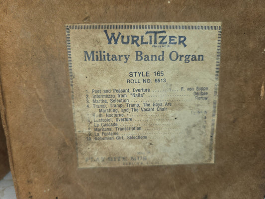 WURLITZER 165 BAND ORGAN ROLL #6513 Classical