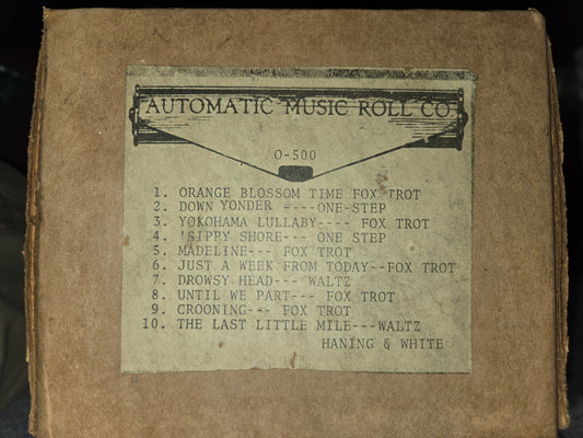 O-Roll O-500 Nickelodeon Orchestrion Roll Fox Trots