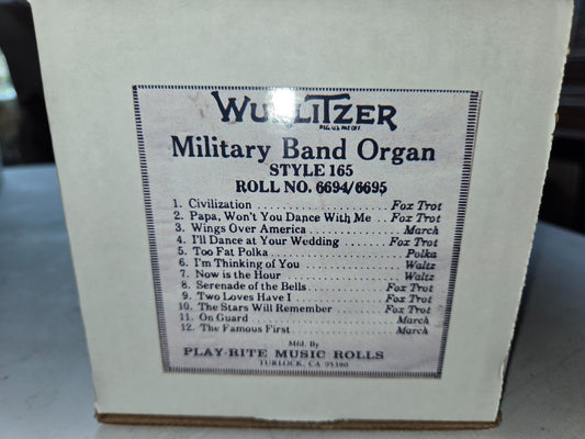 WURLITZER 165 BAND ORGAN ROLL #6694/6695 Fox Trots
