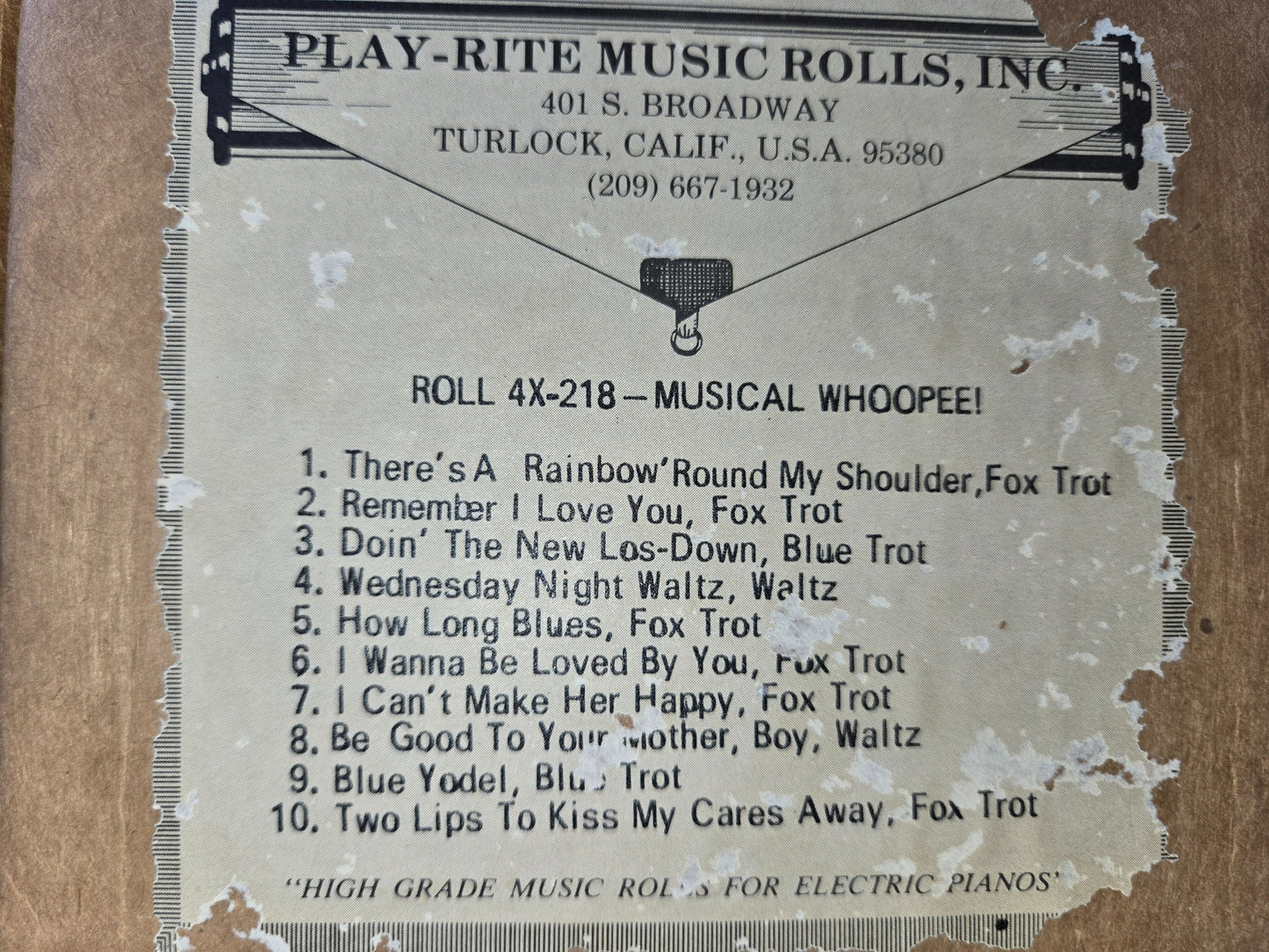 4X-Roll 4X-218 RECUT Nickelodeon Roll Musical Whoopee!