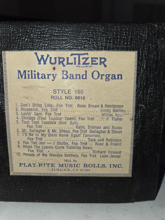 WURLITZER 165 BAND ORGAN ROLL #6615 Fox Trots