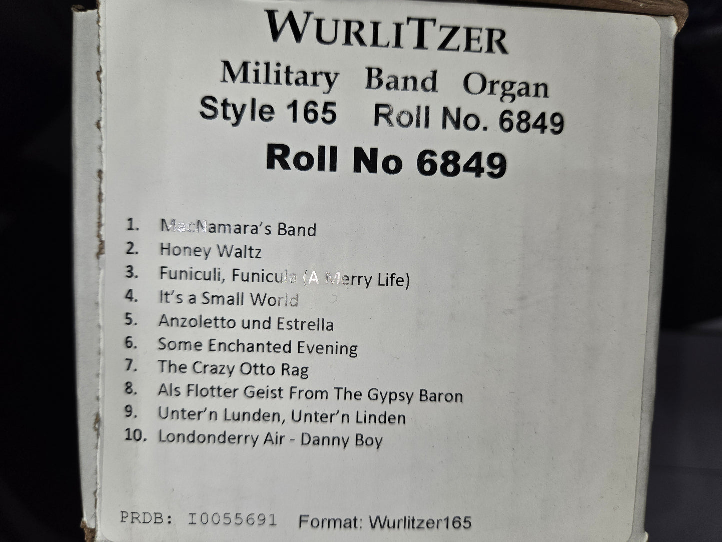WURLITZER 165 BAND ORGAN ROLL #6849 MacNamar'as Band