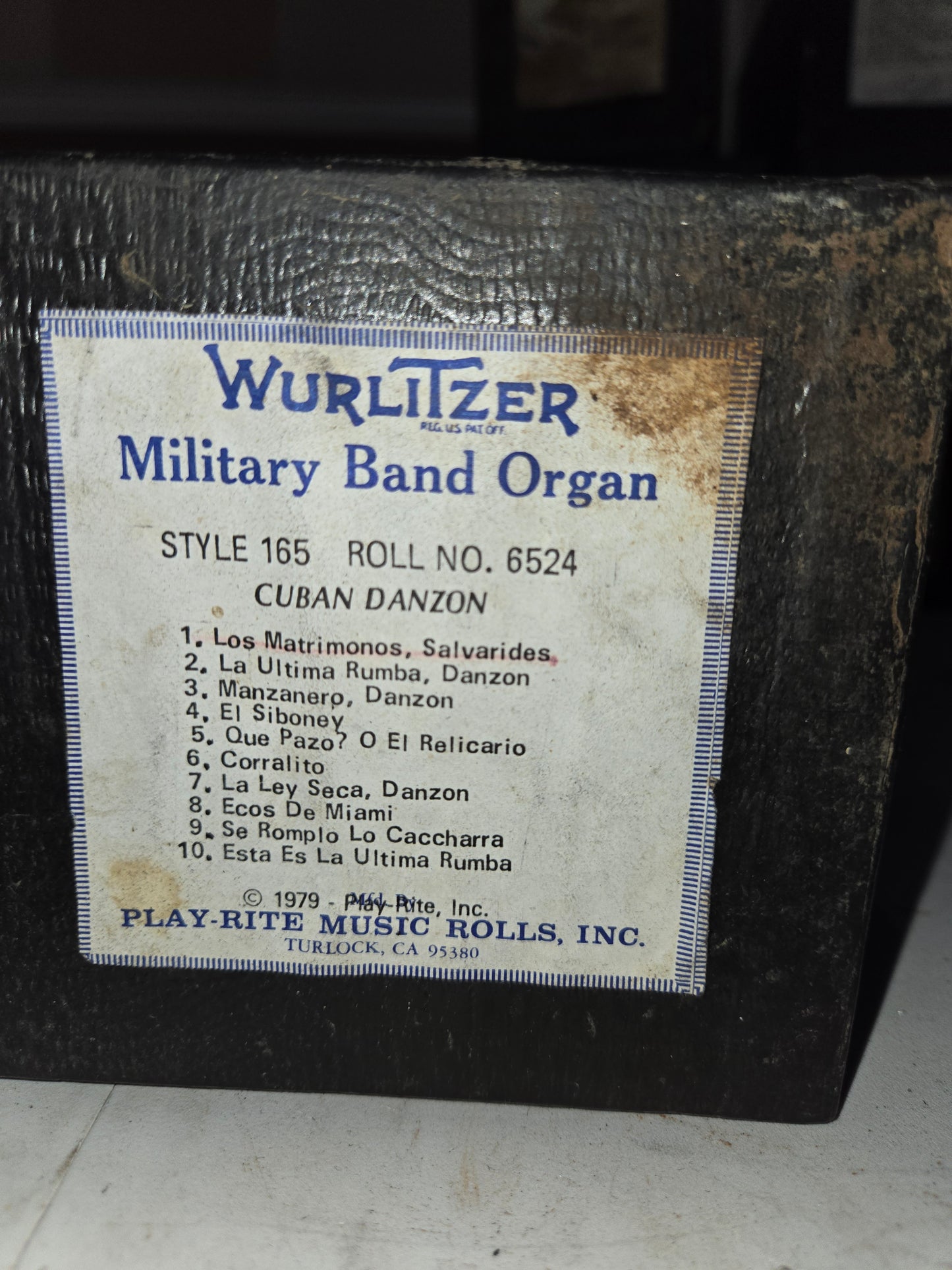 WURLITZER 165 BAND ORGAN ROLL #6524 Cuban Danzon - READ DESC