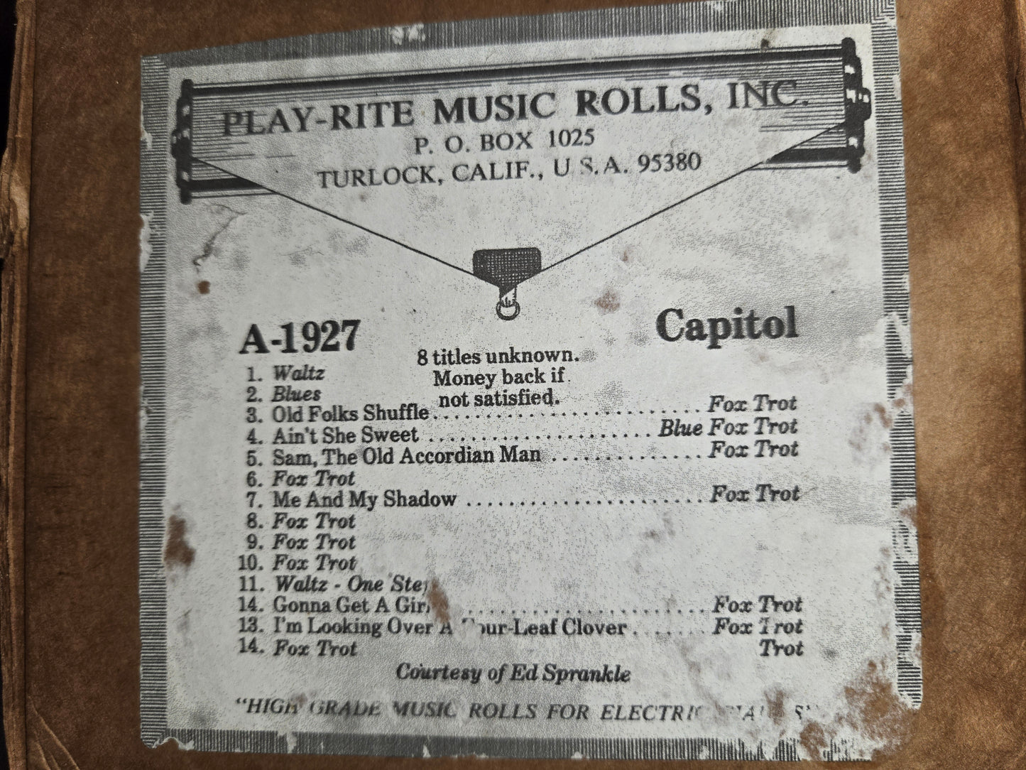 A-Roll A-1927 RECUT Nickelodeon Roll 8 Titles Unknown