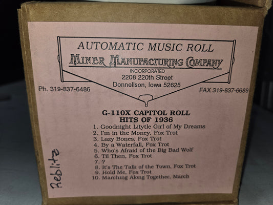 G-Roll G-110X RECUT Nickelodeon Roll Hits of 1936