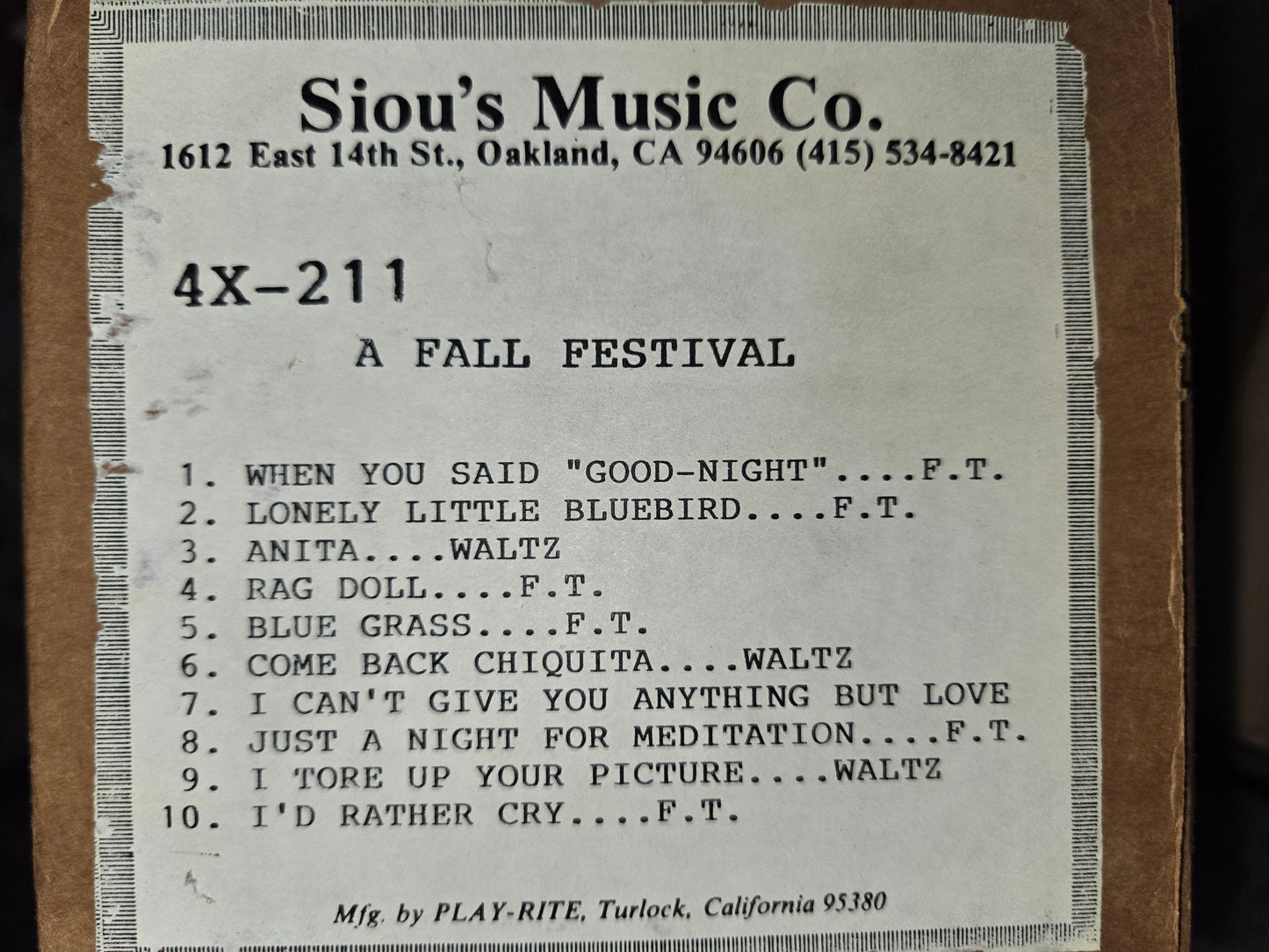 4X-Roll 4X-211 RECUT Nickelodeon Roll A Fall Festival
