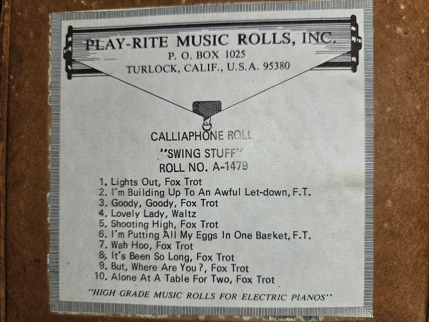 A-Roll A-1479 RECUT Nickelodeon Roll Swing Stuff CALLIAPHONE