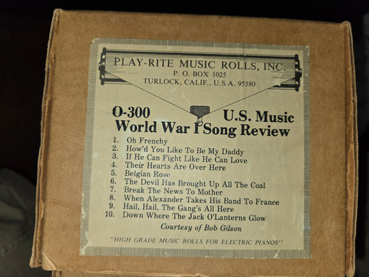 O-Rol O-300 Nickelodeon Orchestrion Roll WWI Song Review
