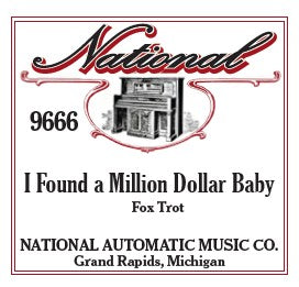 National Automatic Piano Roll - 9666 I Found a Million Dollar Baby