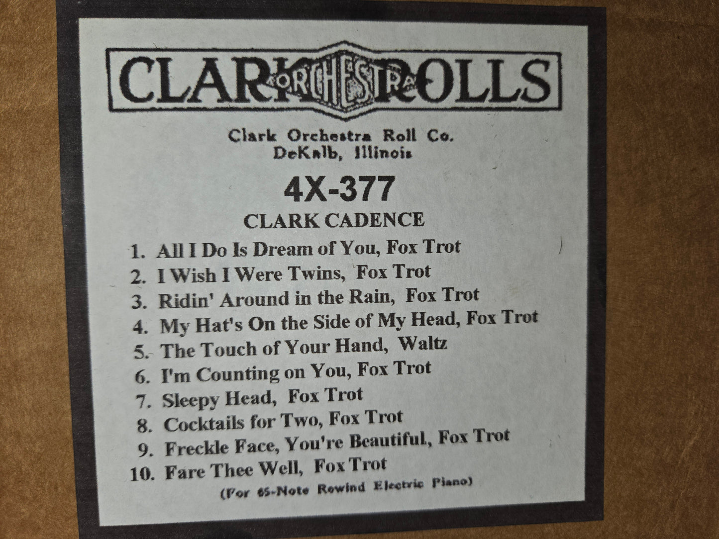 4X-Roll 4X-377 RECUT Nickelodeon Roll Clark Cadence