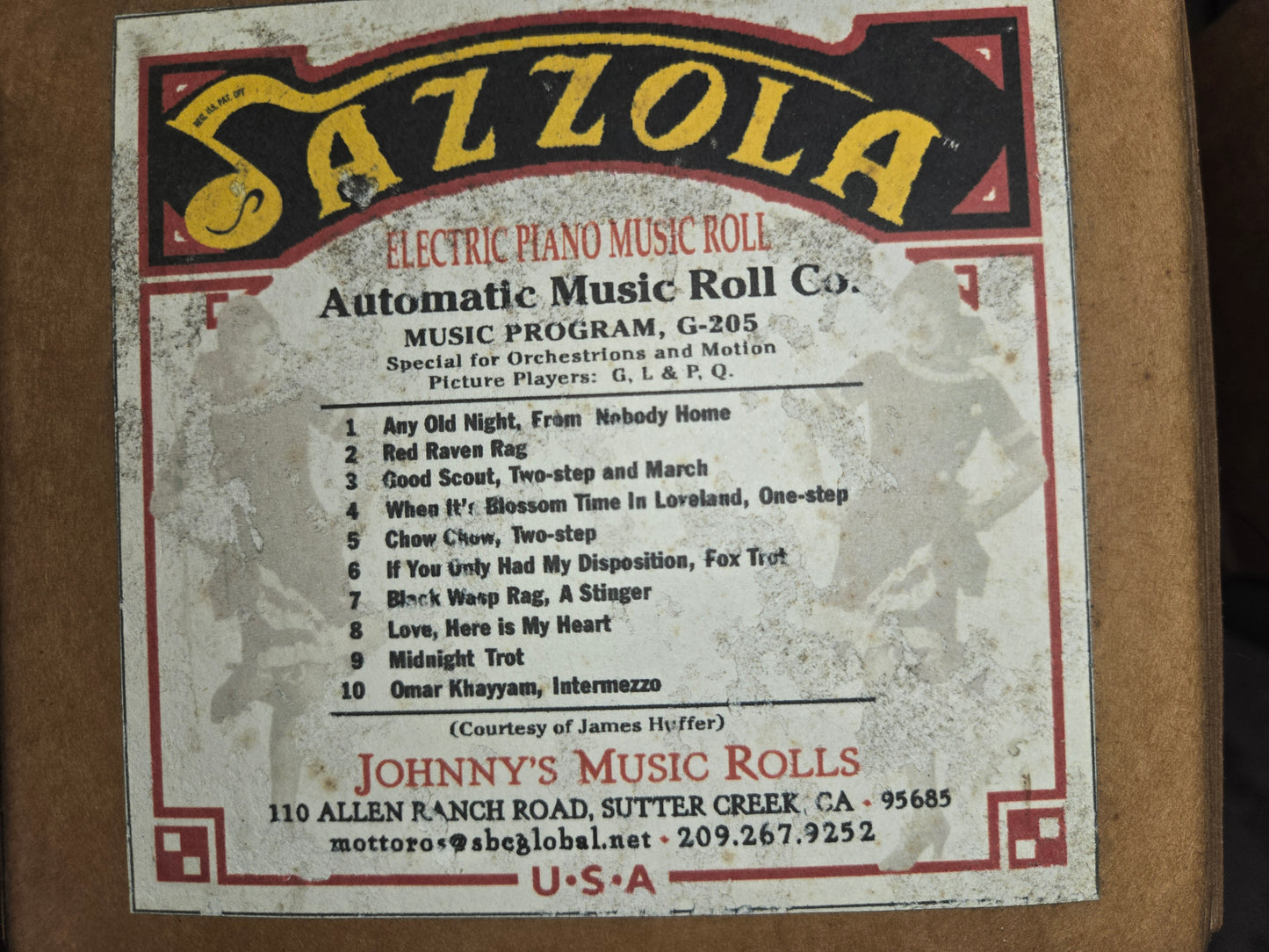 G-Roll G-205 RECUT Nickelodeon Roll Special for Orchestrions Jazzola