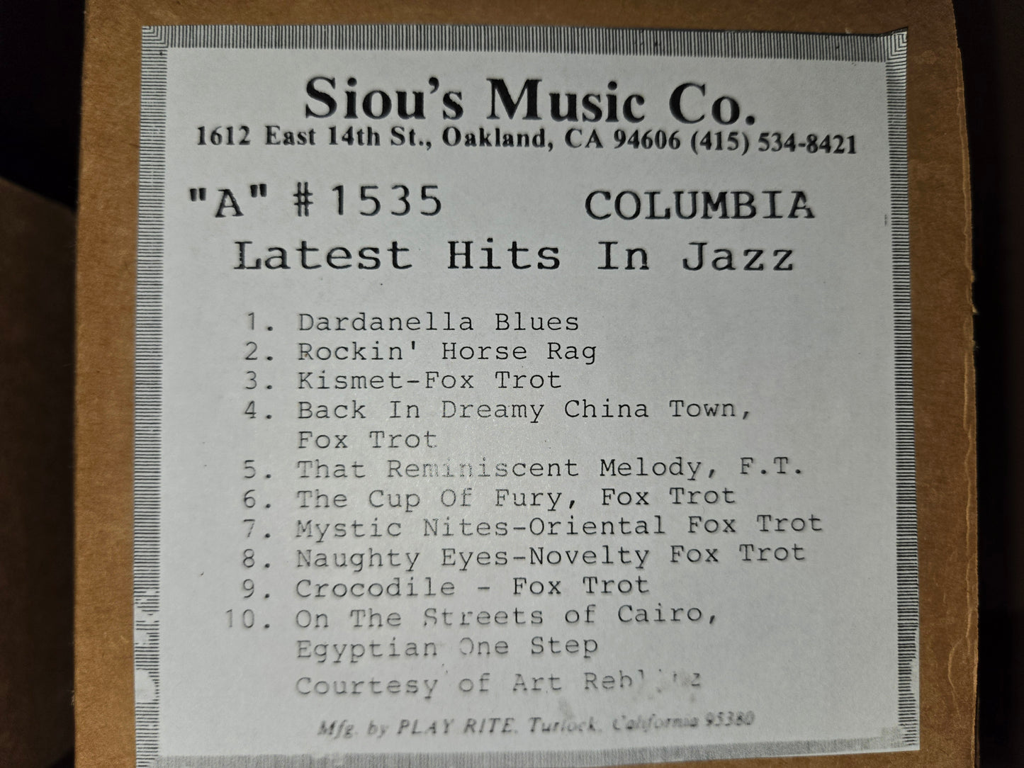 A-Roll A-1535 RECUT Nickelodeon Roll Latest Hits In Jazz
