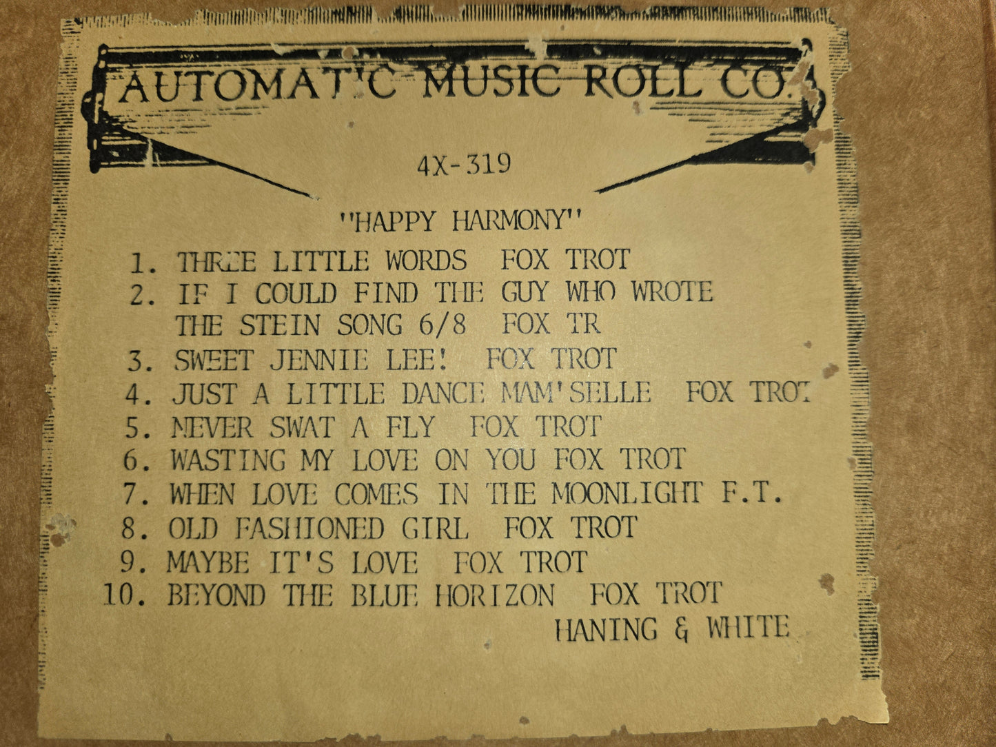 4X-Roll 4X-319 RECUT Nickelodeon Roll Three Little Words