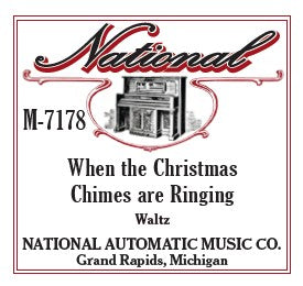 National Automatic Piano Roll - M-7178 When the Christmas Chimes are Ringing