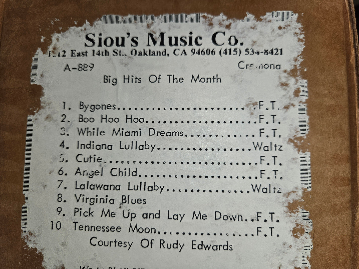 A-Roll A-889 RECUT Nickelodeon Roll Big Hits Of The Month