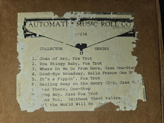 O-Roll O-234 Recut Nickelodeon Orchestrion Roll Collector Series