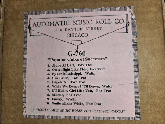 G-Roll G-760 RECUT Nickelodeon Roll Popular Cabaret Successes